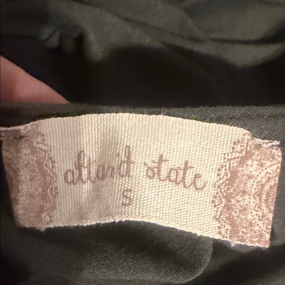 Altar'd State Green Karol Long Bell Sleeve Olive Boho Dress Criss Cross back S - Picture 10 of 10